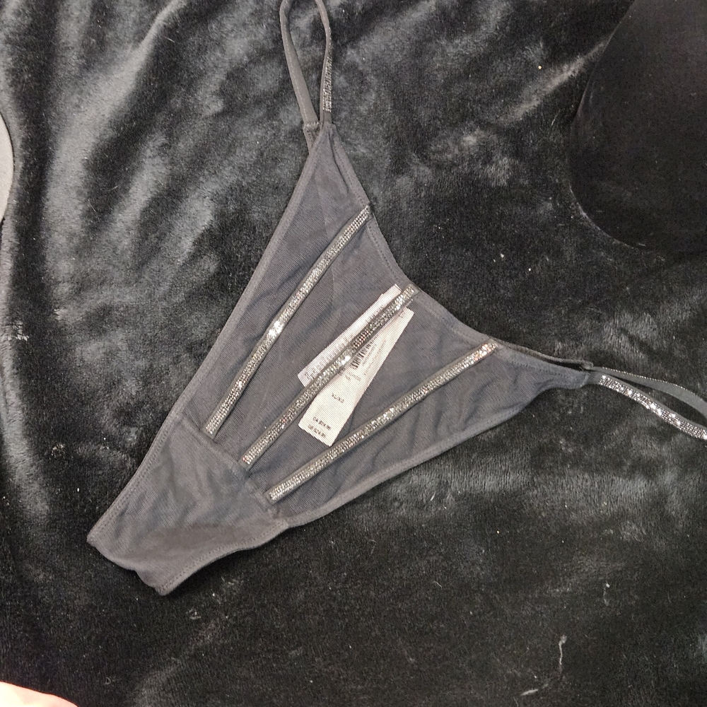 Elegant Black Women's Sheer Thong